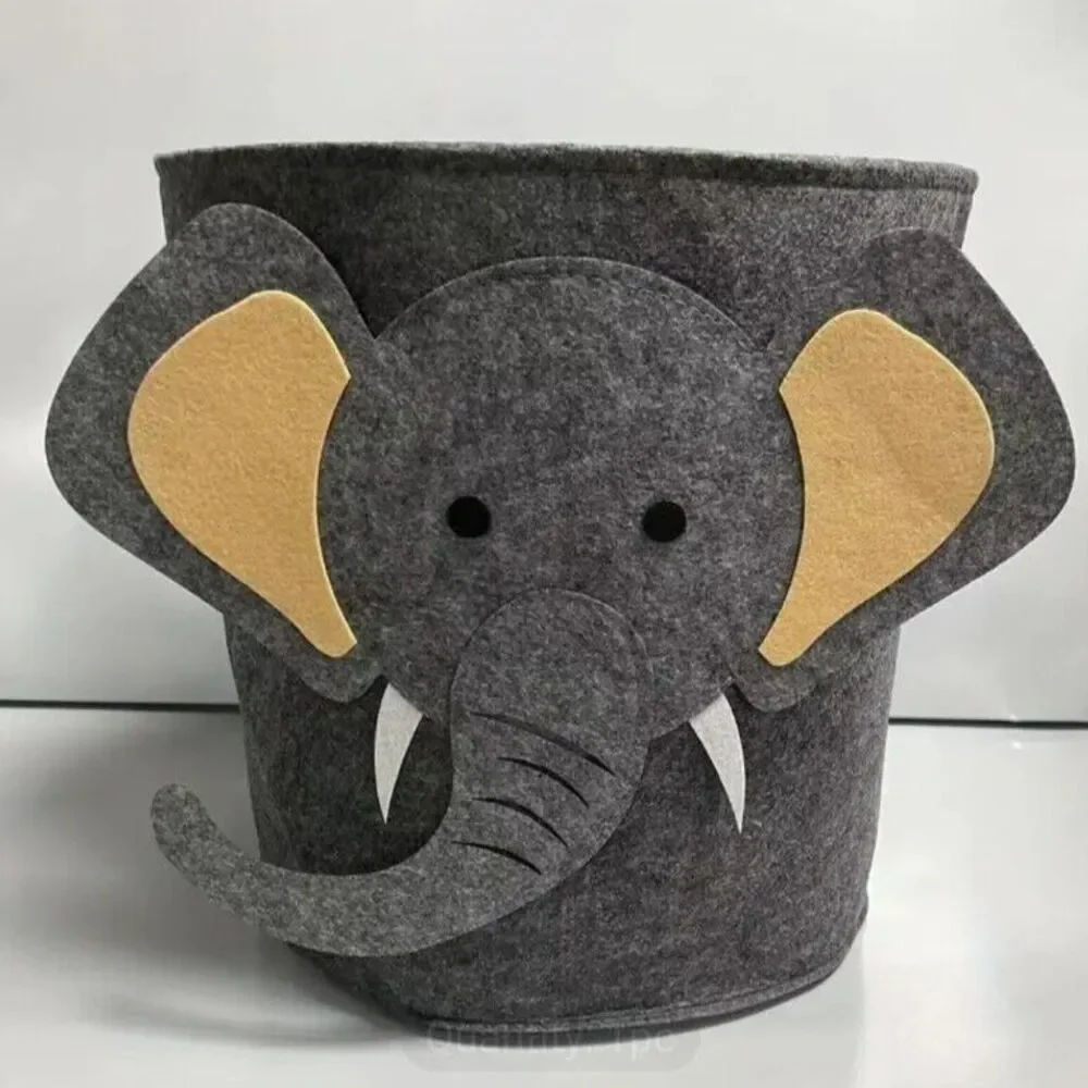 New 3D GRAY Felt ELEPHANT Storage Bin Toy Laundry Hamper Basket Container NIP